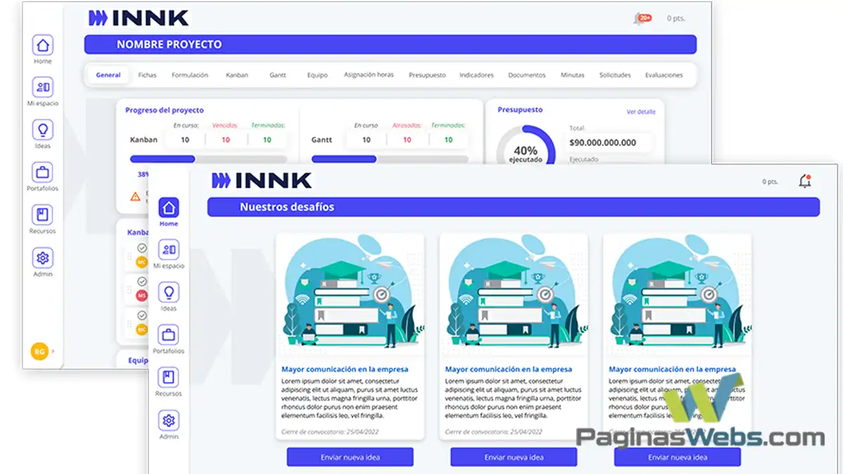 Software de gestión de proyectos en equipos multidisciplinarios INNK