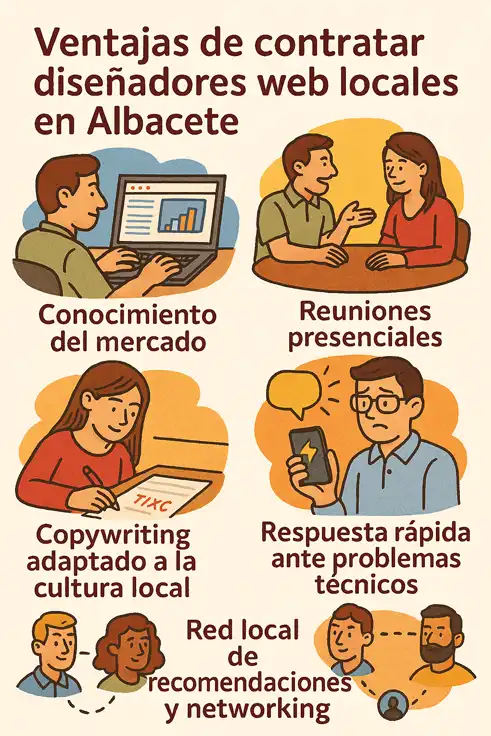 ventajas de contratar diseñadores web locales en Albacete